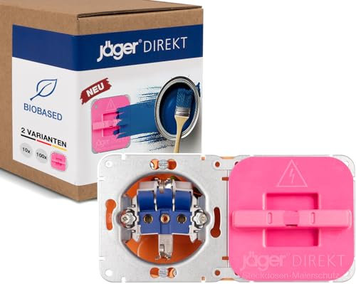 Jäger Direkt 10x Steckdosen Malerschutz, wiederverwendbar, für alle Steckdosen inkl. Schutzkontakt, ideal für Malerarbeiten, Tapezieren, Renovierungen, BioBased, Made in Germany