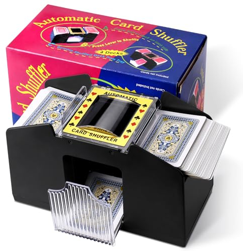 Altamejor Kartenmischmaschine, Kartenmischmaschine Elektrische für 1-4 Deck, Kartenmischer für Poker, Texas Hold Em, Omaha, Baccarat, Familienparty Clubspiel