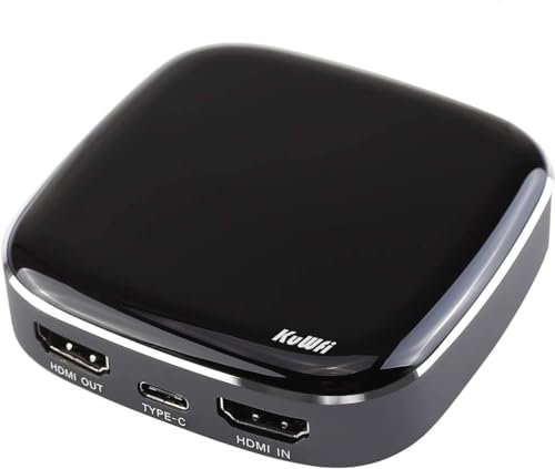 KuWFi Carte de capture de jeu vidéo 4K 1080p 60fps HDMI vers USB C Capture Card pour streaming travail avec OBS/Camera/PS4/PC