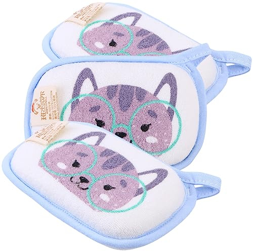 POPETPOP 6 Piezas Toalla de baño para bebé guantes de bebé depurador de baño para el cuerpo infant towels toallas cojín de baño esponjas de baño para niños Dibujos animados toallita de baño
