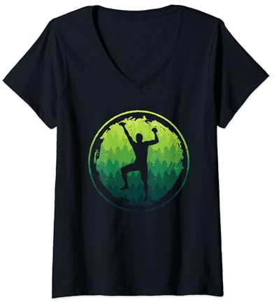 Damen Bouldern Freiklettern Jungen Berge Klettern Kinder T-Shirt mit V-Ausschnitt
