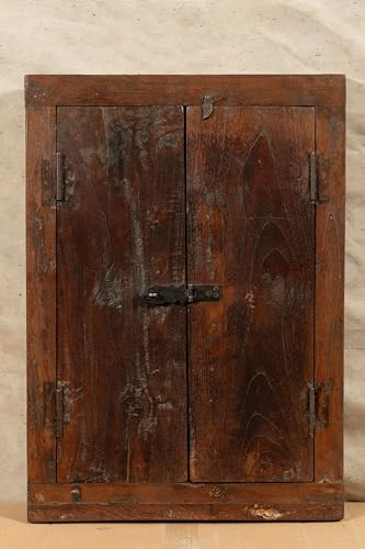 Biscottini Puerta interior ventana 45,5 x 6,5 x 62,5 cm – Puerta de madera – Puertas de interior y exterior – Decoración casa