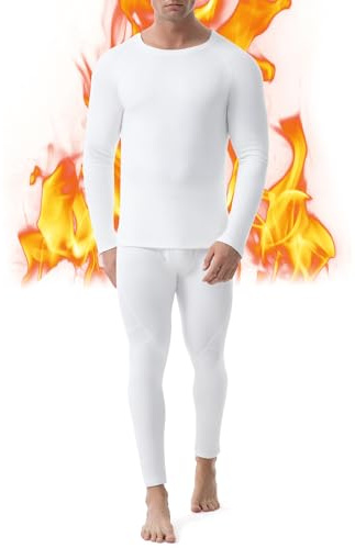 Runhit Thermounterwäsche Herren Winter Funktionsunterwäsche Thermounterhose Herren Unterhosen Lang Funktionswäsche Skiunterwäsche Thermo Unterwäsche Männer Extra Warm L
