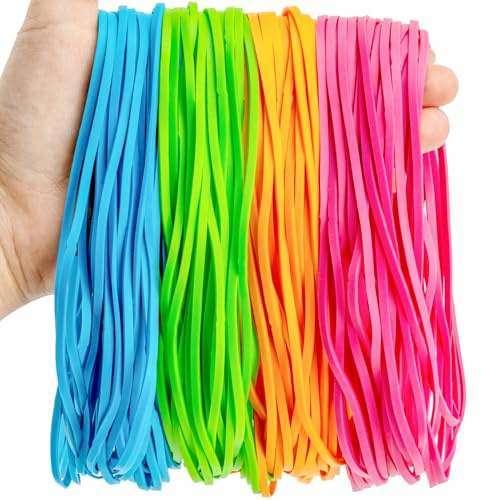 Sukh 120PCS Multicolor 7 Rubber Bands, Large Size Heavy Duty, Extra Large Design, Good Elasticity, Ideal for Trash Cans, Books, Magazines