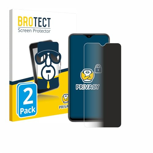 BROTECT 2 Unidades Protector Pantalla Privacidad para Xiaomi Redmi 9 [Anti-Espía, Película Protección, Privacy]