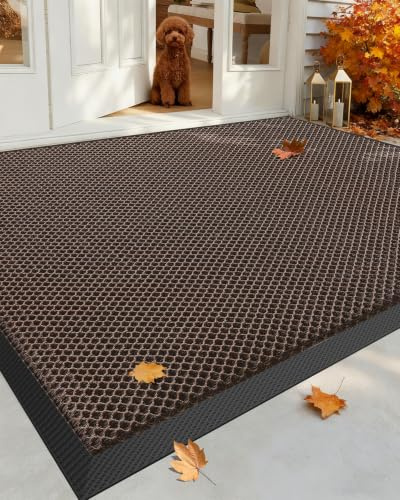 COLOR&GEOMETRY Fußmatte außen 90x150 cm, Braun, Schmutzfangmatte | extrem rutschfeste langlebig Fußabtreter außenbereich, robust Fussmatte Aussen wasserdichte Türmatte für die Haustür