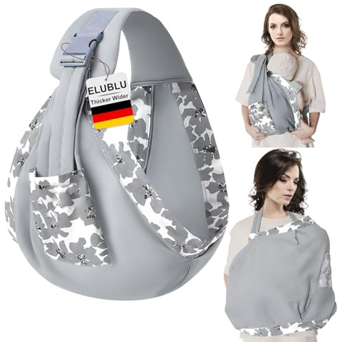 2-In-1 Hüfttrage, Atmungsaktiv, 100% Baumwolle, Für Mama Reisen Babytrage Seitlich, Babytrage 0-42 Monate, Für Babys Bis 20kg Mehrzweck (Grau)