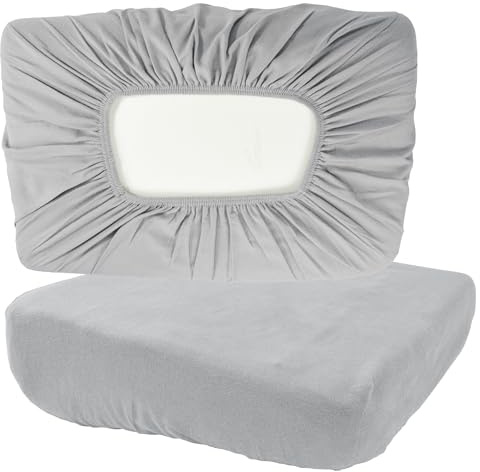 Flanell Nackenkissen Spannbezug 30x50 cm Grau 100% Baumwolle | Nackenstützkissen Bezug - Baumwollflanell Spannkissen Überzug Atmungsaktiv, Waschbar - Ideal für Gesundheitskissen
