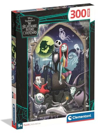 Clementoni Puzzle Super Nightmare Before Christmas 300 Stücke für Kindern 9 | 12 Jahre, Cartoon, Geschenk für Kinder, Puzzle für Kinder, Made in Italy, 21743