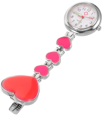 Holibanna hängende Uhr Wiederaufladbare Brustlampe Krankenschwesterfrauen Klassische Retro-Taschenuhr Stiftlicht scchöne bescherung personalisierte Uhr kreative Hängeuhr Rosy