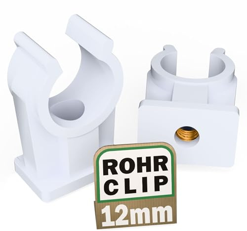 FUX Lot de 5 clips de tubo de 12 mm - Abrazaderas con rosca de metal M6
