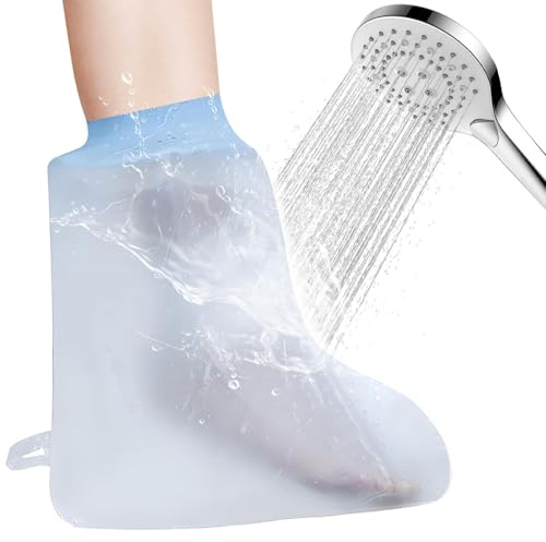 Nokwocy Protector de ducha para pie, protección de yeso impermeable, reutilizable, brazo de yeso reutilizable, protección impermeable para brazo de yeso al ducharse y bañarse (manga corta)