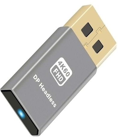 NFHK-adapter 4K @ 60Hz DP virtuell display displayport aktiv adapter dummy-plugg huvudlös spökeemulator 1080p @120Hz