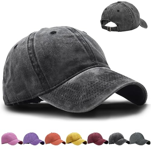 XIEXIESHER Casquette Baseball Enfants, Taille Uni 52-56cm, Ajustable Grands/Petits Têtes, Design Vintage Unisexe UV Protection pour Garçons Filles (FR/ES, Numérique, 52, 56, Noir)
