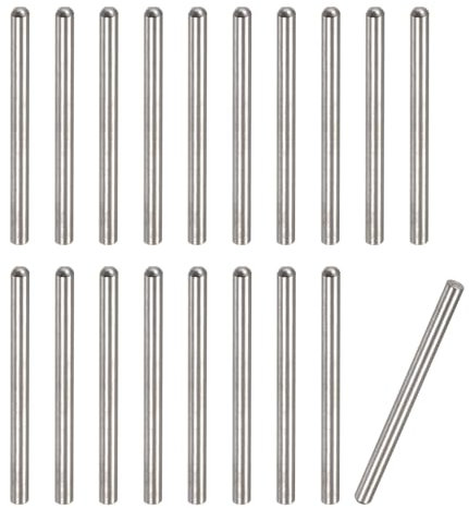 sourcing map Perni di tassello da 4 x 50 mm, 50 pezzi in acciaio inossidabile 304 a testa tonda piatta smussata estremità perni per letti a castello perni per mensole, supporti mensole elementi di