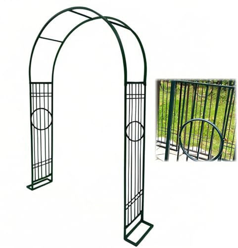 Arco de jardín de Metal Negro, Pérgola de jardín Soporte, Enrejado resistente para plantas trepadoras rosas, 140/180/220/260/300/340 cm Ancho, Decoración de Exterior, Práctico(verde,W 340 cm x H 230 c