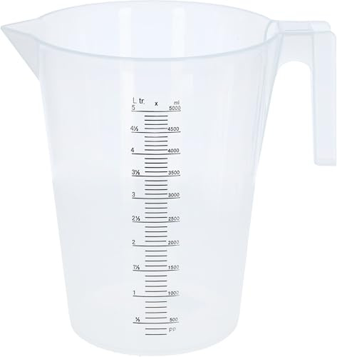 Kerbl Messbecher 5ltr. Kunststoff mit Skala, stapelbar, transparent