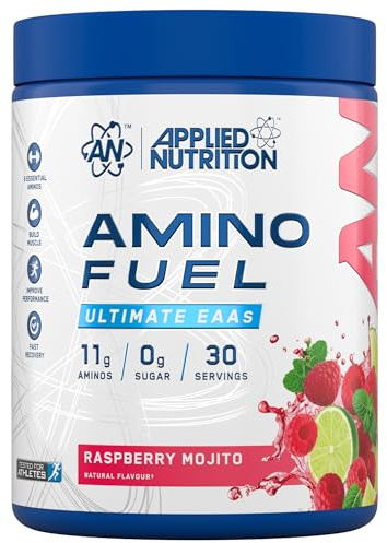 Applied Nutrition Amino Fuel - Amino Acids Supplement, EAA Essential Amino Acids Powder, Muscle Fuel & Recovery (390g - 30 Servings) (Raspberry Mojito)
