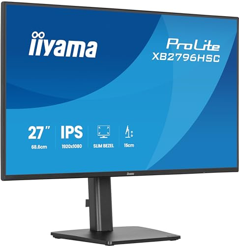 iiyama XB2796HSC-B1 27 inch IPS, 4-side slim bezel, 3ms, 1920x1080, 144Hz, 1x HDMI,1 x USB-C 65W PD, 2 x USB Hub, 150mm HAS