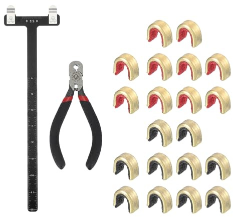 QUARKZMAN Bogenschießen Bögen Quadrat T-Form Lineal Werkzeug 33x9mm Schwarz | Nockpunkte Zangen Set, Drehbogen Seile Nock Kit, Bogenschießen Zubehör, Für Recurve Compound Bogensehne