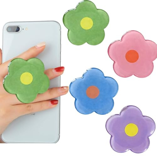 JYNXOR 4 Pcs Anneau Support Telephone Premium Poignées De Téléphone Extensible Base Et Poignée Pliable Et Rétractable Téléphone Portable Anneau Poignées Accessoire Telephone Pour Smartphones Tablettes