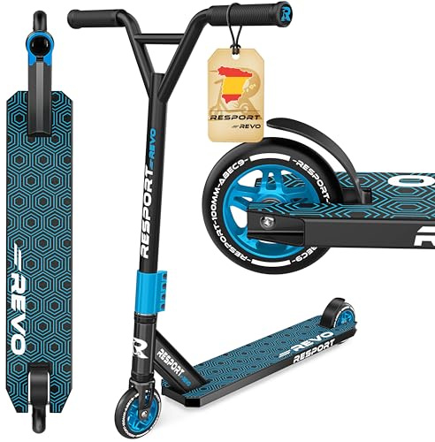 RE:SPORT Stunt Scooter REVO per bambini e adulti con supporto, 100 mm PU Wheels & Y-Bar | Monopattino acrobatico ABEC 9 cuscinetti a sfera | Monopattino a pedale (REVO Ice Cold)