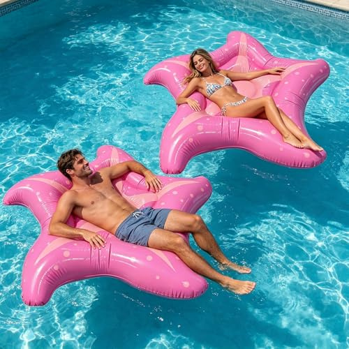 Luftmatratze Pool Seestern 150cm, Hängematte Pool Spielzeug Erwachsene Luftmatratze Wasser, Schwimmliege Wasserhängematte, Schwimmtiere für Den Ozean Pool Tiere Schwimminsel