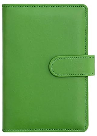 DVMSIEF Anteckningsbok med lösa blad A5/A6 budgetbindare, kalender, anteckningsbok, lössak, 6 hål, dagbok, agendapapper (grön-01, A6)