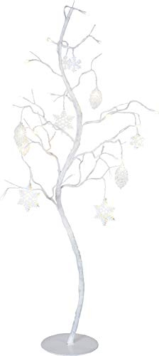 Best Season Decora LED-Dekobaum, Kunststoff, Weiss, ca. 100 x 40 cm