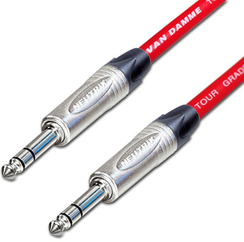 ¼ Jack to ¼ Jack Lead. NEUTRIK:6.35mm:TRS:Stereo:Balanced Cable. 3m 6m 10m (4m, Red)