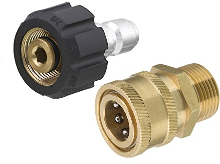 Tool Daily Kit d’Adaptateurs de Nettoyeur Haute Pression, Kit de Connexion Rapide, Raccords M22 14 mm vers Raccords Rapides 3/8, 5000 PSI (350 bar)