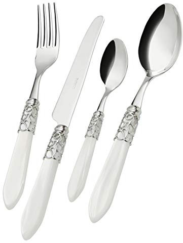 BUGATTI Casa, Set 24 pz Melodia ghiera cromata Colore Bianco MLC1M-S6050