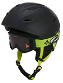 TECNOPRO Kinder Pulse JR HS-016 + Freeze 2. Ski-helme, Black/Yellow, XXS