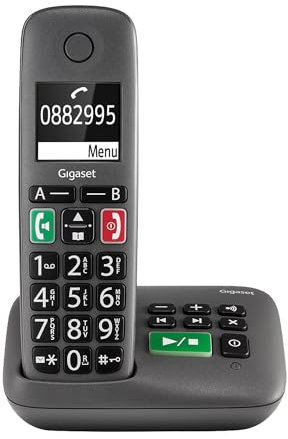 Gigaset E294 AM - DECT Telephone with an Answering Machine - Designed for the Elderly - Hearing Aid Compatibility, Titanium Grey [UK Version]