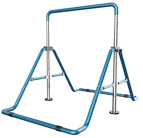 Barras de gimnasia, plegable, barra de entrenamiento para júnior, barras horizontales, para entrenamiento de mono para niños, gimnasio, escalada, barra de equilibrio, altura ajustable para niños, azul
