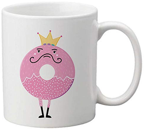 Tazza in ceramica stampata illustrazione ciambella kawaii rif. 1761