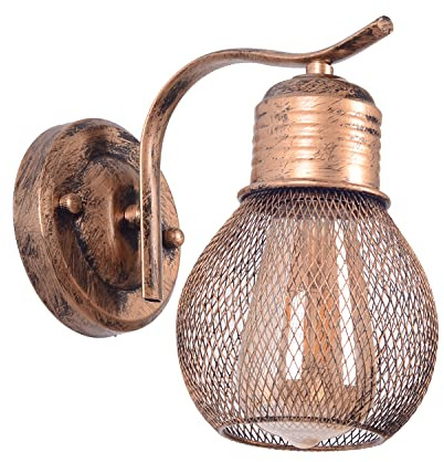 TWSXTE Luz de pared industrial vintage para interiores con pantalla ajustable Iluminación retro para dormitorio Bar junto a la cama Loft Café Sala de estar (sin bombilla)