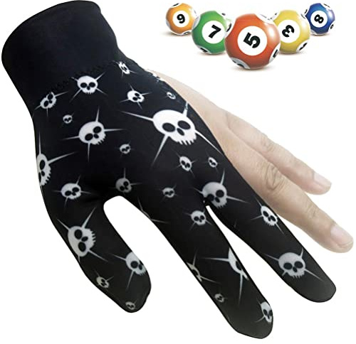 Sahgsa Billard Handschuh, 3 Finger Billard Handschuh Elastisch, rutschfest, Verschleißfest, Unisex Handschuhe die Linke Hand Billard Zubehör Mann Frau