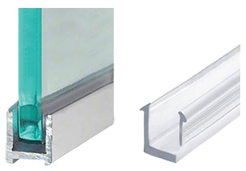 Aluminium U-Profil Dusche 200cm Edelstahl gebürstet I Wandanschlussprofil für 8mm Glas Duschabtrennung I Wandprofil Walk-In-Dusche I Duschprofil I Klemmprofil Wandhalterung