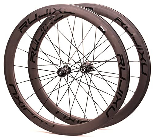 Generic Carbon-Rennrad-Laufradsatz 700c 38/50 mm Felge 24-Loch-Laufradsatz für 7/8/9/10/11-fach Kassette Ultraleichte Schnellspannnabe V-Bremse Whe