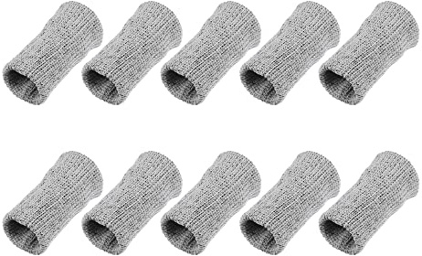 VOCOSTE 10 Pcs Breathable Finger Sleeves, Thumb Braces Support Elastic Compression Protectors for Relaxing Pain Arthritis Trigger Finger, Gray