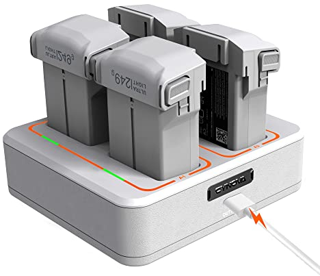 CYNOVA DJI Mini 3 Pro Akku Ladegerät,Fast Charging DJI Mini 4 Pro Ladegerät für Mini 4 Pro Drohne,Zwei-Wege-Ladestation zum Aufladen von 4 Akkus DJI Mini 3 Pro Battery,Drohnen Zubehör