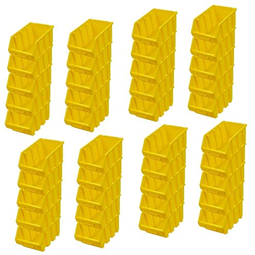 PROREGAL SuperSparSet 40x Sichtlagerbox 3 | HxBxT 12,6x17x24cm | Gelb | Sichtlagerbehälter Sichtlagerkasten Sichtlagerkastensortiment Sortierbehälter Stapelbehälter