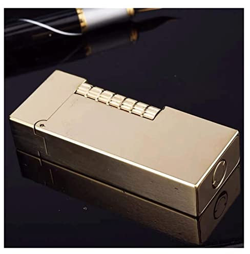 Metall Retro Antik Soft Flamme Feuerzeug, Klassisches Flip Feuerzeug Wiederverwendbares Metall Gebürstetes Kerosin Schiebeschleifscheibe Einzigartiges Geburtstagsgeschenk for Männer (kein Brennstoff)