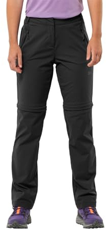 Jack Wolfskin Damen Glastal Zip Off Pants Softshellwanderhose, Schwarz, 42 EU