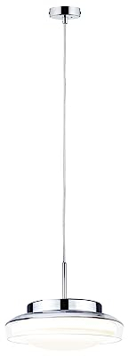 Paulmann 71080 LED Pendant luminaire Selection Bathroom Luena IP44 11.5W Glass, Chrome Bathroom luminaire