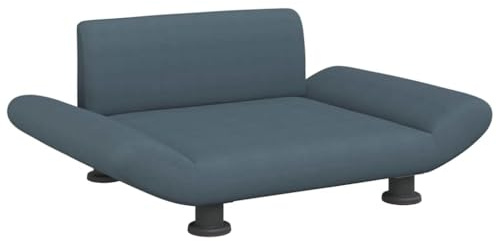 vidaXL Hundebett, Hundekissen mit weicher Polsterung, Hundesofa Hundecouch für kleine Hunde Haustiere, Haustierbett Katzenbett, Dunkelgrau Stoff