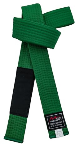 Brasiliansk Jiu-Jitsu bälten ungdom BJJ klass system under 16 år gammal bredd 4 cm barn vit grå gul orange grön remsa bälte, gRÖN, 280cm
