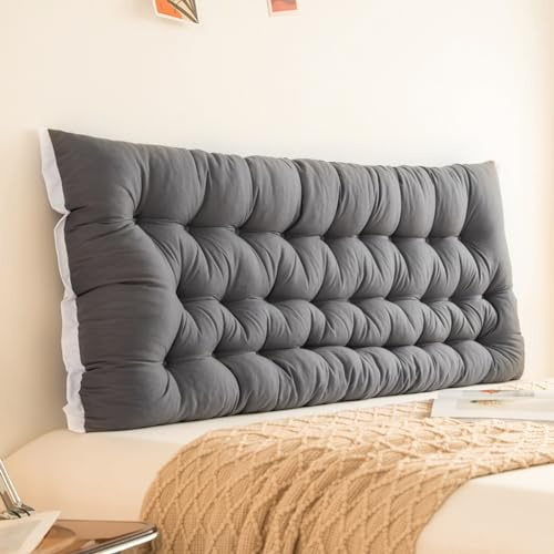 GeRRiT - Grande cuscino per testiera del letto, cuscino di supporto lungo per lettura, per letto matrimoniale una piazza e mezza/matrimoniale grande/matrimoniale king, cuscino lombare a cuneo seduto a