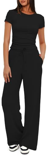 Darong 2-teiliges passendes Outfit für Damen, kurzärmelig, Sommer-Lounge-Set